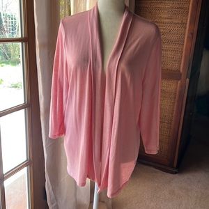 Pink Open Front Cardigan